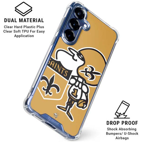 NFL New Orleans Saints Retro Logo Galaxy S25 Clear Case